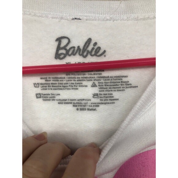 NWOT Super Soft & Cozy Barbie Sweatshirt, Barbiecore, Fleece lined SZ XL Long - Picture 6 of 6